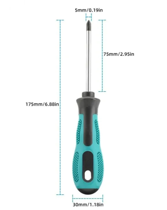 Skrutrekker Set med kryssformet magnetfelt