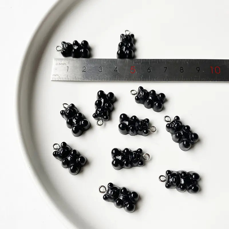 Gele Bamse Øredobber og Anheng Sett