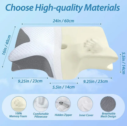 Ergonomisk memory foam butterfly pute - For vond nakke og bedre søvn