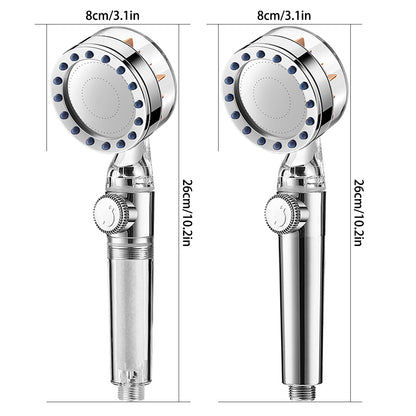 Høytrykk dusjhode med vifte og filter