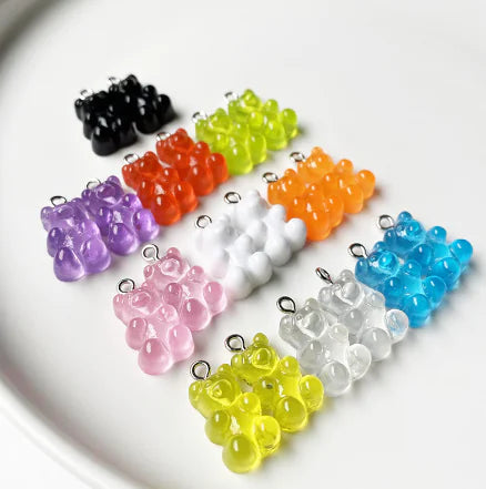 Gele Bamse Øredobber og Anheng Sett