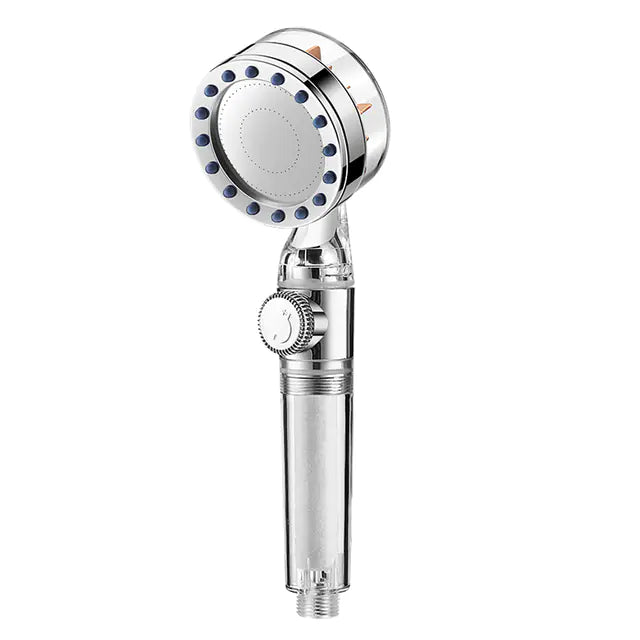 Høytrykk dusjhode med vifte og filter