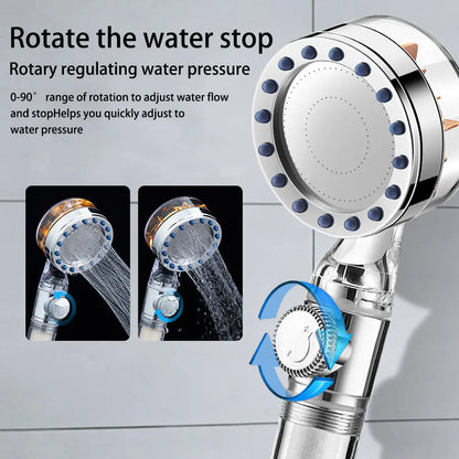 Høytrykk dusjhode med vifte og filter