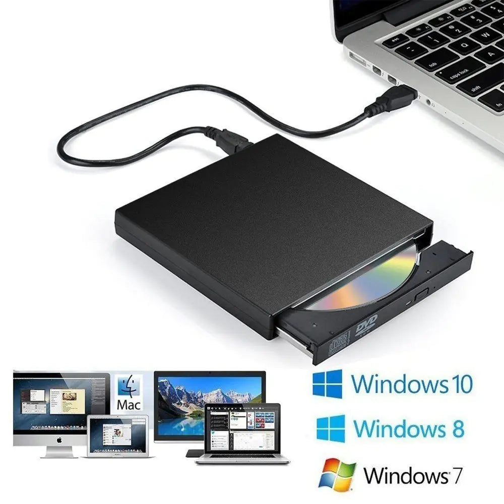 Bærbar USB 3.0 Tynn Ekstern DVD/CD Skriver