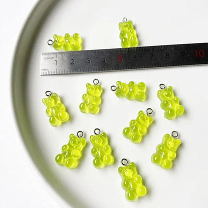 Gele Bamse Øredobber og Anheng Sett