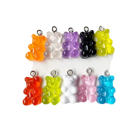 Gele Bamse Øredobber og Anheng Sett