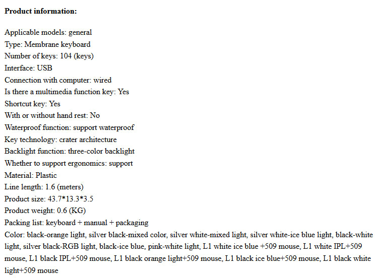 Tastatur med led-lys