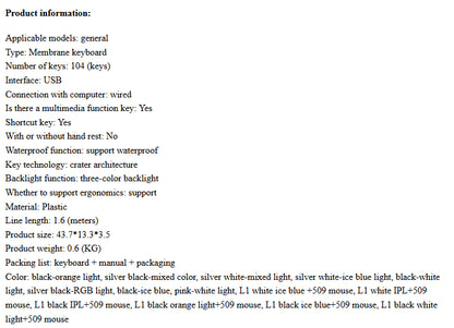 Tastatur med led-lys