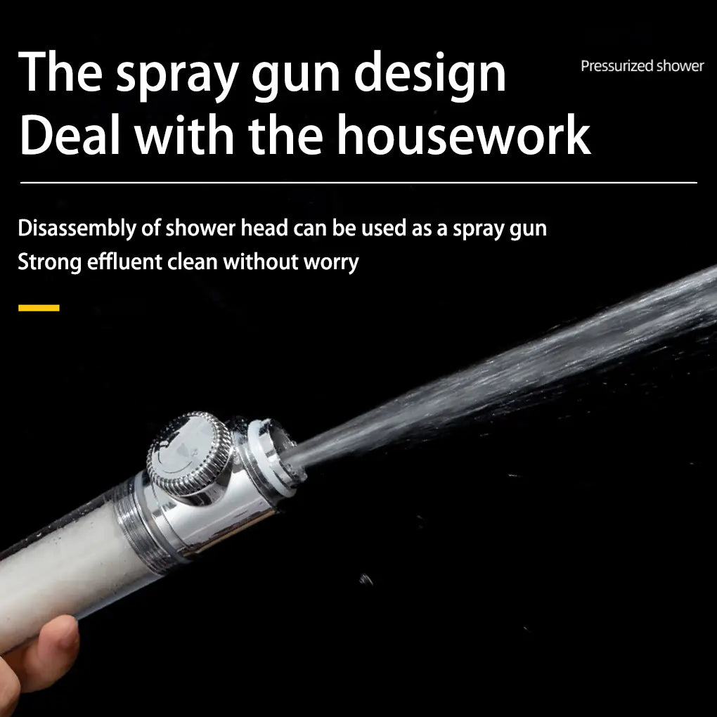 Høytrykk dusjhode med vifte og filter